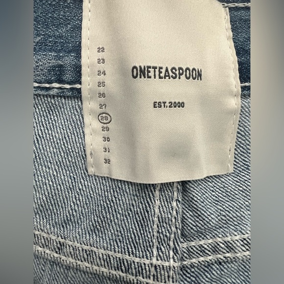 ONE TEASPOON Bandits Low Waist Denim Shorts - Malibu Blue Button fly size 28 NWT - Picture 15 of 16